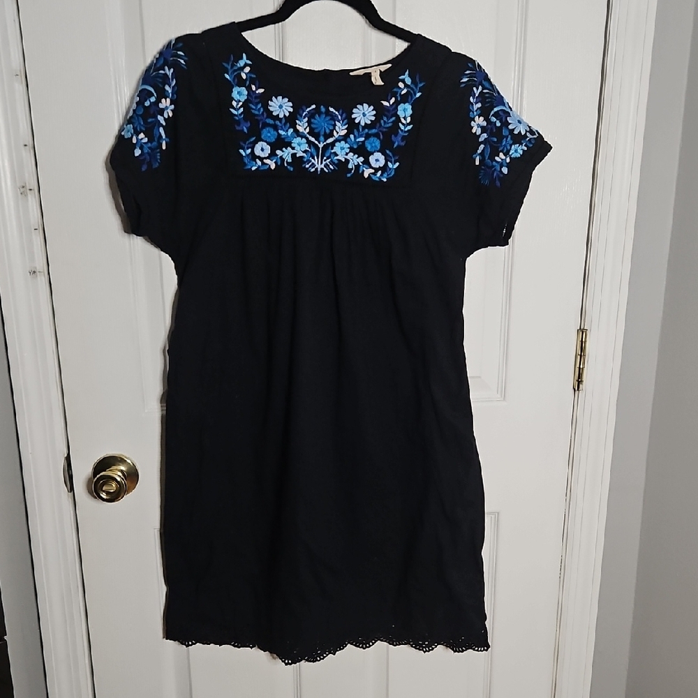 Rebecca Taylor Blue. Farm Embroidered. Casyal Dress 4